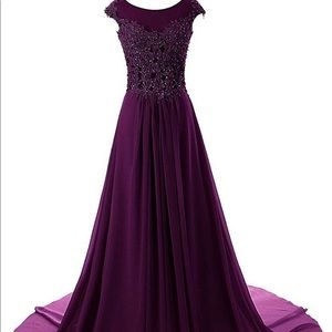 NWT— PLUM GOWN— Floor length— size 20